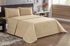 Cobre Leito Casal Cama Queen 3 Peças Nude Matelassê