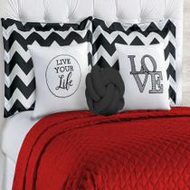 Cobre Leito Casal Isabela Vermelho Casaborda 8 Peças Cobre Leito Casal Isabela Vermelho Casaborda 8 Peças