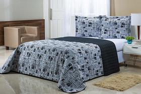 Cobre Leito Casal Padrão 3 Peças Dupla Face 180 Fios Jornal Cobre Leito Casal Padrão 3 Peças Dupla Face 180 Fios Jornal