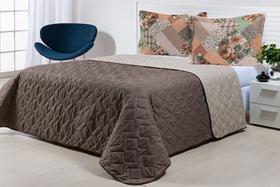 Cobre Leito Casal Padrão 3 Peças Microfibra Dupla Face Patchwork Cáqui Cobre Leito Casal Padrão 3 Peças Microfibra Dupla Face Patchwork Cáqui