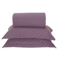 Cobre Leito Casal Padrão Milão Dupla Face Micropercal 200 Fios 3 Peças - Rose Cassis - 100% Poliéster