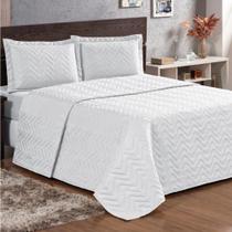 Cobre Leito Casal Padrão Pratic Lisa 3 Peças - Branco