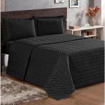 Cobre Leito Casal Padrão Pratic Lisa 3 Peças - Preto