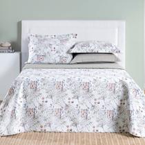 Cobre Leito Casal Percal 200 Fios Dupla Face 03 Peças Cotton Select