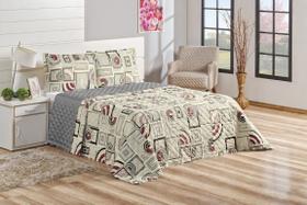 Cobre Leito Casal Queen 03 Peças Sthefany Estampado Cobre Leito Casal Queen 03 Peças Sthefany Estampado