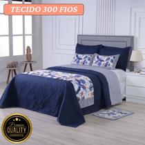 Cobre Leito Casal Queen 6 Peças Dupla Face Micropercal 300 Fios Elegância, Conforto e Toque Macio