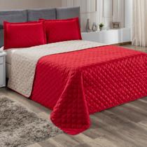 Cobre Leito Casal Queen Realeza Matelasse 3 Peças - Vermelho