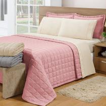 Cobre Leito Casal Soft 3pç 100% Poliéster - Rosê