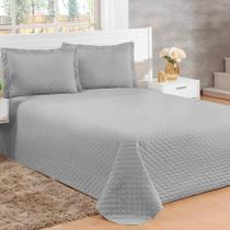 Cobre Leito Casal Veneza Matelassê 400 Fios - Toque - Cinza