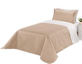 Cobre Leito Clara Solteiro- Kaqui / Branco