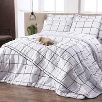 Cobre leito Classic Cama Queen 03 Peças Estampado Grid