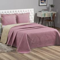 Cobre Leito Colcha Ayla Casal Queen Dupla Face 03 Peças - Rose Cobre Leito Colcha Ayla Casal Queen Dupla Face 03 Peças - Rose