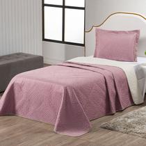 Cobre Leito Colcha Ayla Solteiro Box Dupla Face 02 Peças Rose