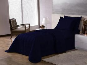 Cobre Leito Colcha Basic Solteiro 2 Peças Azul-Marinho
