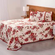 Cobre Leito Colcha Cama Casal Padrão 03 Peças Tecido Piquet Estampado