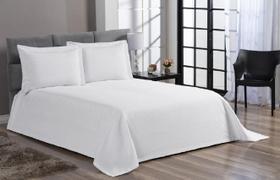 Cobre Leito Colcha Cama Casal Piquet Branco Algodão 3 Peças Cobre Leito Colcha Cama Casal Piquet Branco Algodão 3 Peças