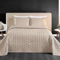 Cobre Leito Colcha Cama Queen Àgata 3 Peças 200 Fios Acabamento Bordado Cobre Leito Colcha Cama Queen Àgata 3 Peças 200 Fios Acabamento Bordado