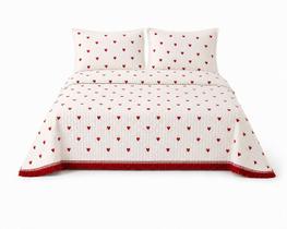 Cobre Leito Colcha Cama Queen King Size 2.5x2.7mts Coração Cobre Leito Colcha Cama Queen King Size 2.5x2.7mts Coração