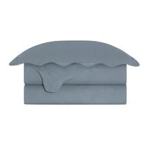 Cobre Leito Colcha Casal Camesa Egeu Cinza Kit 3 Peças