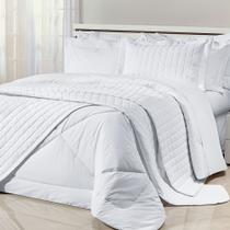 Cobre Leito Colcha Casal King Basic 200 Fios Matelado Algodão 03 Peças