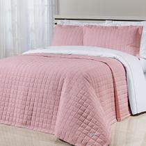 Cobre Leito Colcha Casal King Basic 200 Fios Matelado Algodão 03 Peças