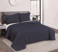 Cobre Leito Colcha Casal Padrão Dupla Face com Toque Macio 200 Fios Ultrasonic 03 Peças Bulet