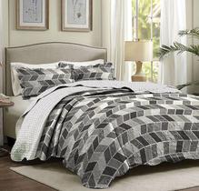 Cobre Leito Colcha Casal Patchwork Bouti Dupla Face Ultrasonic 03 Peças Nobles