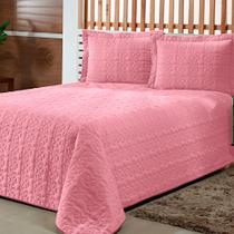 Cobre Leito Colcha Casal Queen Austria Matelado a Linha Flores 03 Peças