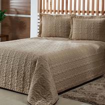 Cobre Leito Colcha Casal Queen Austria Matelado a Linha Flores 03 Peças