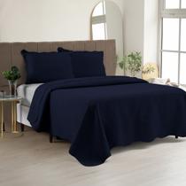 Cobre Leito Colcha Casal Queen Dupla Face com Toque Macio 200 Fios Ultrasonic 03 Peças Bulet