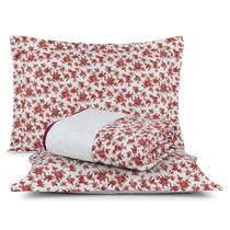 Cobre Leito Colcha Casal Queen Fascinio Percal 200 Fios Algodão 03 Peças