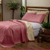 Cobre Leito Colcha Casal Queen Roupa de Cama Floral Dupla Face