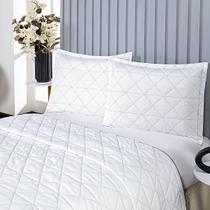 Cobre Leito Colcha Lisa Ternura Bordado Casal 3 Peças Branco Cobre Leito Colcha Lisa Ternura Bordado Casal 3 Peças Branco