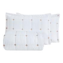 Cobre Leito Colcha Lisboa Dupla Face Bordado Casal