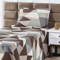 Cobre Leito Colcha Milão Piquet Estampado Solteiro 2 Peças