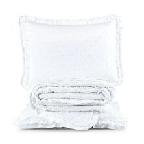 Cobre Leito Colcha Padrão Luar 3 Peças Branco - 100% Poliéster Cobre Leito Colcha Padrão Luar 3 Peças Branco - 100% Poliéster