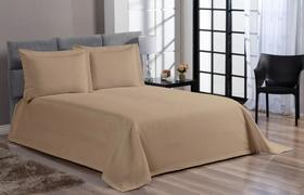 Cobre leito colcha piquet casal 3 peças 60% algodão