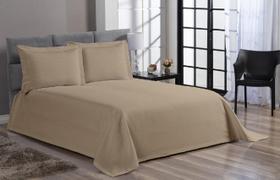 Cobre Leito Colcha Piquet Liso Casal King 3 Peças