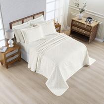Cobre leito Colcha Plissê Queen Kit 03 Peças com Textura Plissada Supersoft Cobre leito Colcha Plissê Queen Kit 03 Peças com Textura Plissada Supersoft