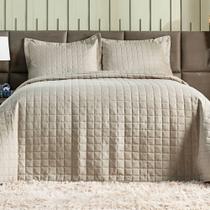 Cobre Leito Colcha Queen com 2 Porta Travesseiros Matelassê Percal 300 fios Basic