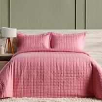 Cobre Leito Colcha Queen com 2 Porta Travesseiros Matelassê Percal 300 fios Basic