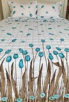 Cobre Leito Colcha Solteiro 2 Peças Tulipa Tiffany Dupla Face 100% Algodão Matelado