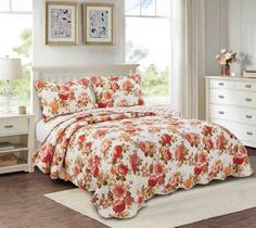 Cobre Leito Colcha Solteiro Dupla Face Evolution Patchwork Estampada Camesa
