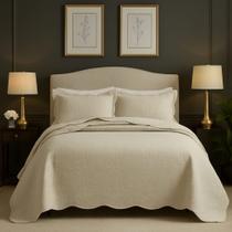 Cobre Leito Colcha Tamanho Queen 3 Peças Dupla Face Matelassê Porta Travesseiros Aba Americana Cobre Leito Colcha Tamanho Queen 3 Peças Dupla Face Matelassê Porta Travesseiros Aba Americana