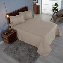 Cobre Leito Comfort 3 Pçs Queen Matelado Ultrassônico Cáqui