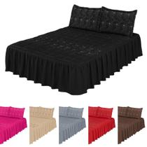 Cobre leito de casal padrao percal colcha face bordada foral retro c 2 fronhas decorativas Cobre leito de casal padrao percal colcha face bordada foral retro c 2 fronhas decorativas