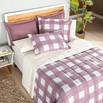 Cobre Leito Dolce Vita Queen 03 Peças Micropercal - Rosê