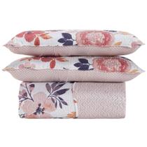 Cobre Leito Dupla Face 03 Peças - Estampada Com Porta Travesseiro Aba Americana - Cama Casal Padrão