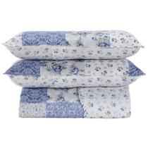 Cobre Leito Dupla Face 03 Peças - Estampada Com Porta Travesseiro Aba Americana - Cama Casal Padrão