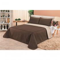 Cobre Leito Dupla Face Casal Clara 03 Peças - Marrom-cáqui - Seleção de Alta Qualidade